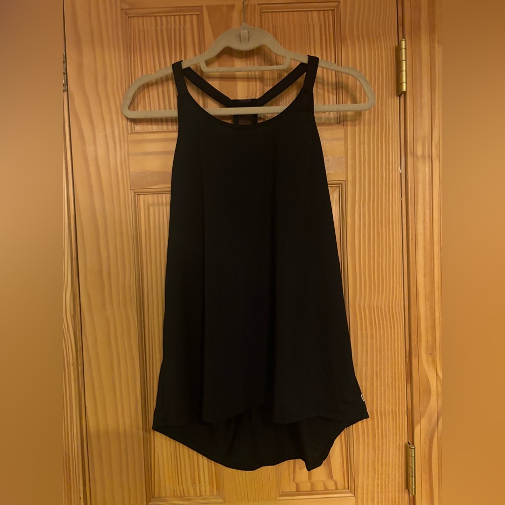 Fabletics Demi lavato razor back black mesh tank